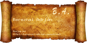 Bereznai Adrián névjegykártya
